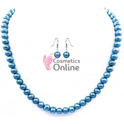 Colier cu cercei AS24VV Argintiu cu perle sidefate North Sea